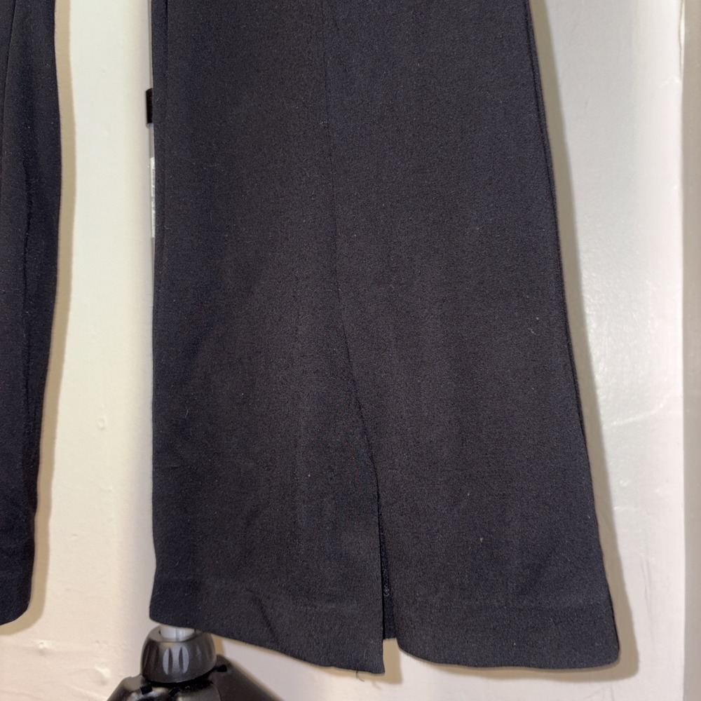 Nicole Miller Bootcut Slit Pants Women L Black Mid-Rise Front Seam